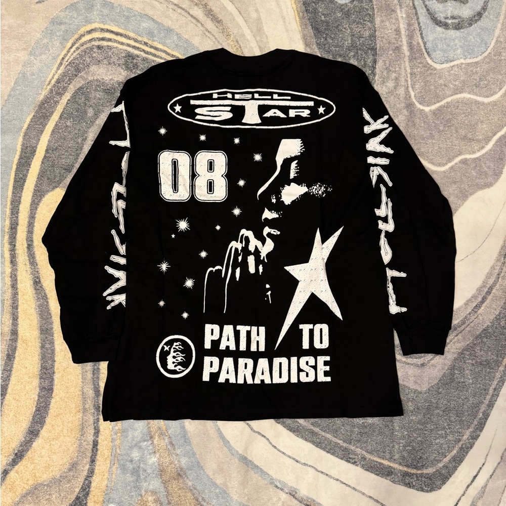 Hellstar Path to Paradise 08 Black Longsleeve Shirt Men’s Size Medium or Large - Picture 3 of 3